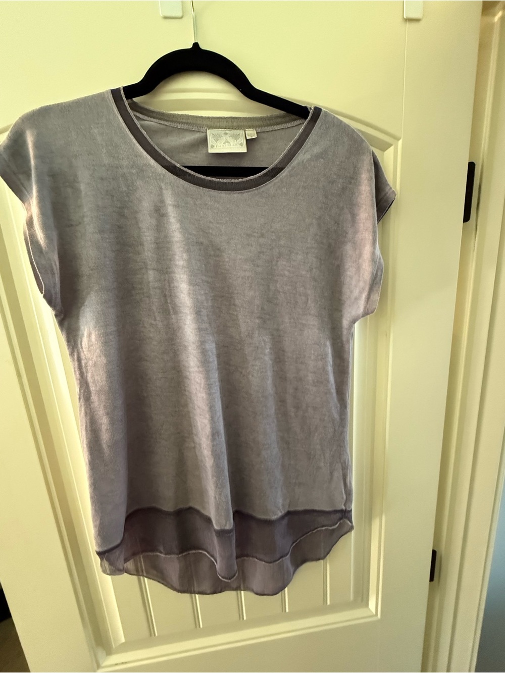 Light Purple Women's Elegant Short-Sleeve Top